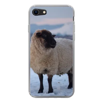 Produktbild von MuchoWow® Handyhülle Schutzhülle Hülle für iPhone 7 Schaf - Schnee - Berg Silikon Softcase Handy Hülle - Kartenhalter