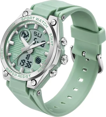 Produktbild von Armbanduhr Damen Digital mit Silikonarmband, 5 ATM wasserdicht, Digitaluhr Mädchen Jungen, Kinderuhr mit Stoppuhr, Wecker, Kalender, Datum, LED Licht
