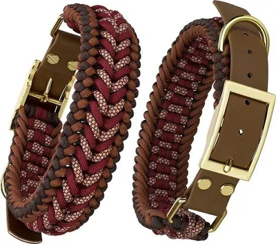 Immagine prodotto di Collare in paracord, realizzato a mano, grande, XL, rosso