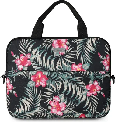 Image de Sacoche femme 15,6" pour ordinateur portable, ZAGATTO, bandoulière réglable, sacoche pour ordinateur portable à motif floral, A4, 32x40x3 / ZG675