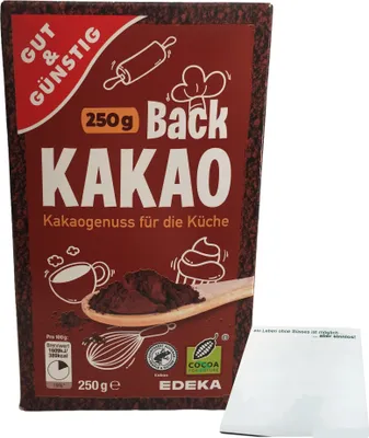 Produktbild von Gut & Günstig Back Kakao (250g Packung) + usy Block