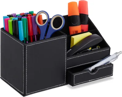 Produktbild von relaxdays Schreibtisch Organizer in Lederoptik