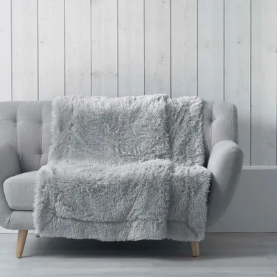 Image de Plaid Couverture imitation Fourrure Marilou Gris