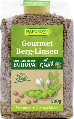 Obrázok produktu pre Rapunzel 702130, 500 g, Šošovica, Nemecko, 304 kcal, 1280 kJ, 23,4 g