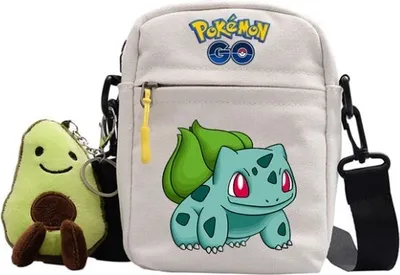 Produktbild von Pokémon Bisasam Tasche mit Anhänger - 18x14x5 cm - Ideal für unterwegs, & stylish