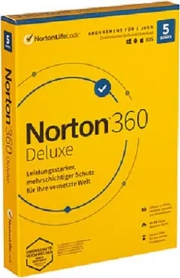 Immagine prodotto di Norton 21405824 Norton 360 Deluxe Sicherheitssoftware Vollversion (PKC)