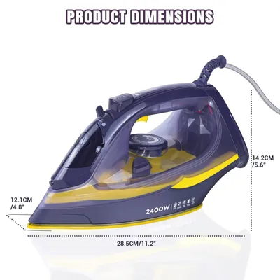 Produktbild von Leichtes Dampfbügeleisen - 2400 W Bügeleisen - Vertikaldampf - 40 g/min Dauerdampf - 350 ml Wassertank - 5-stufige Temperaturregelung - Edelstahlsohle