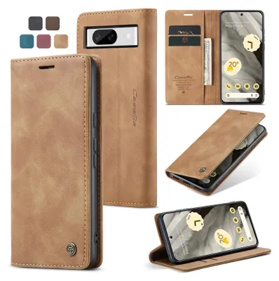 Immagine prodotto di Caseme custodia per cellulare in pelle cover flip cover per Google Pixel 8 marrone chiaro