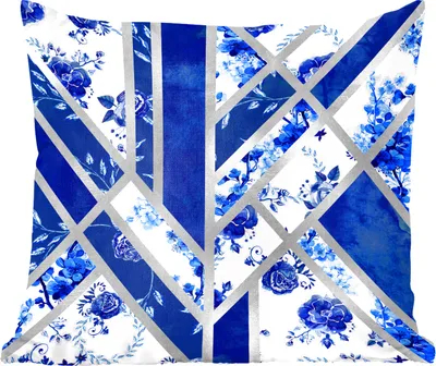 Produktbild von MuchoWow® Zierkissen Sofakissen Wohnzimmer Dekokissen 60x60 cm Delfter Blau - Muster - Abstrakt - Sitzfläche - Foto Polster
