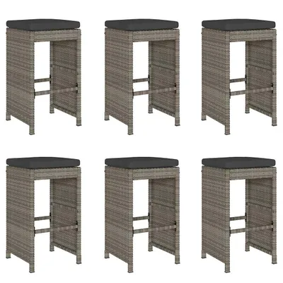 Zdjęcie produktu dla VidaXL 368693, Taras, Obite siedzisko, Technorattan, Stal, Szary, 400 mm, 400 mm