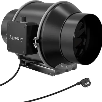 Produktbild von Rohrventilator - Inline-Abluftventilator - Durchmesser 150 mm - Luftstrom 683 m³/h - EC-Motor -  - Schwarz