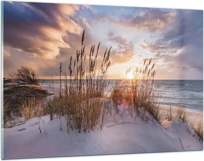 Produktbild von Bilder auf glas - Einteilig - Westen auf der Strand - 120x80cm - Glasbilder - Wandbilder - Bilder - zum Aufhängen bereit - Wanddekoration aus Glas - Glas Bilder - Wandbild auf Glas - GAA120x80-4710