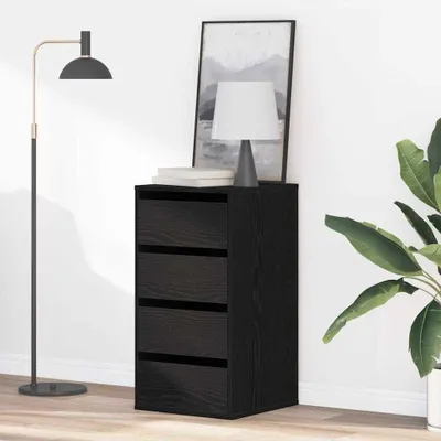 Obrázok produktu pre Skriňa s zásuvkami – úložná skrinka – organizácia spálne – minimalistický dizajn – 40 x 41 x 76 cm – čierna, imitácia dreva