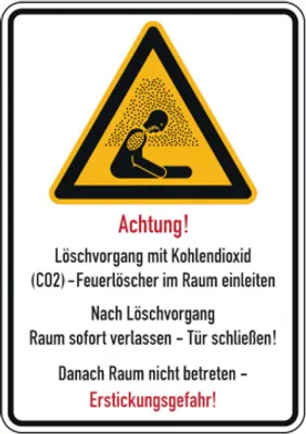 Produktbild von Dreifke® Warnschild, Kombischild, Löschvorgang Erstickungsgefahr | PVC | 297x...