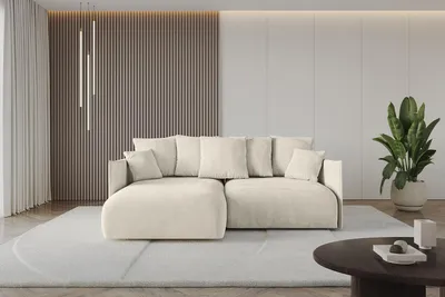 Produktbild von ALTDECOR Ecksofa mit Schlaffunktion und Bettkasten ONESK-L 216x177x72 cm Beige - Corner Sofa Eckcouch Couch L-Form angeordnet Schlafcouch Ausziehbar Wohnlandschaft