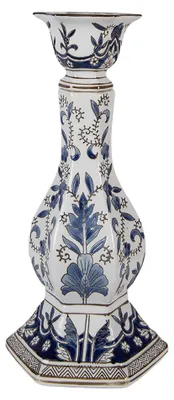 Image de Clayre & Eef Chandelier Ø 18x36 cm Blanc Bleu Porcelaine