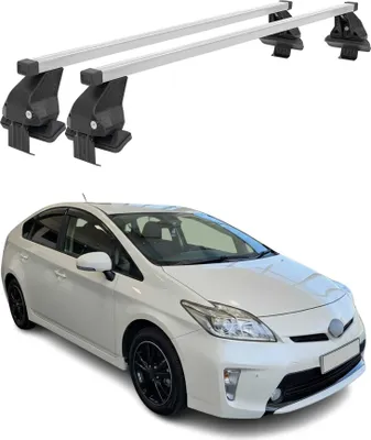 Image de Barres de toit Menabo pour Toyota Prius 2009-2015 50 kg acier argenté 2 pièces