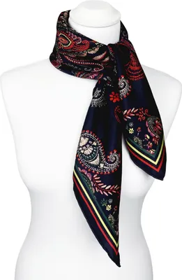 Produktbild von FRAAS Seidentuch Halstuch schwarz Paisley rot 70x70cm