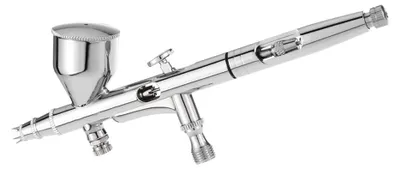 Immagine prodotto di Set di aerografo a gravità KKmoon per arte, artigianato, verniciatura, hobby, modellismo, corpo, unghie, aerografo, ugelli da 0,2/0,3/0,5 mm, serbatoio da 9 cc