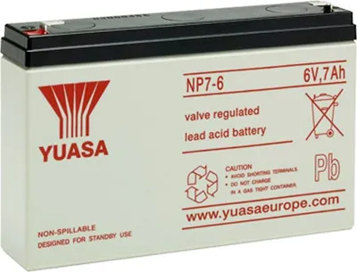 Produktbild von Yuasa NP7-6 Akku Blei PB 6 Volt 7Ah Faston 4,8mm