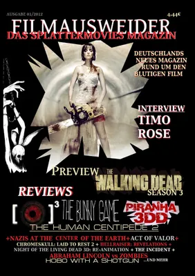 Produktbild von FILMAUSWEIDER - Das Splattermovies Magazin - Ausgabe 1 - Human Centipede; Piranha 3DD, REC 3: Genesis, The Bunny Game, The walking Dead Season 3