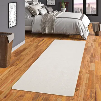 Produktbild von Hochflor Velours Läufer Teppich Luna Weiss, Größe:80x160 cm