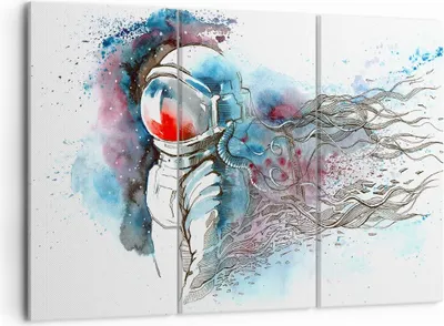 Produktbild von Bild auf Leinwand - Leinwandbild - Astronaut Universum Astronomie Entdecker - 105x70cm - Wand Bild - Wanddeko - Leinwanddruck - Bilder - Kunstdruck - Leinwand bilder - Wandkunst - CE105x70-2993