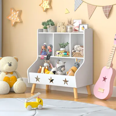 Kinderregal Bücherregal weiß 61,5x36,5x72 cm