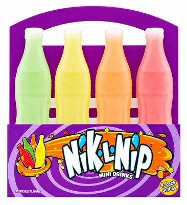 Zdjęcie produktu dla Nik-L-Nip Original Wax Candy Bottles 39g 16ml (4 opakowania)