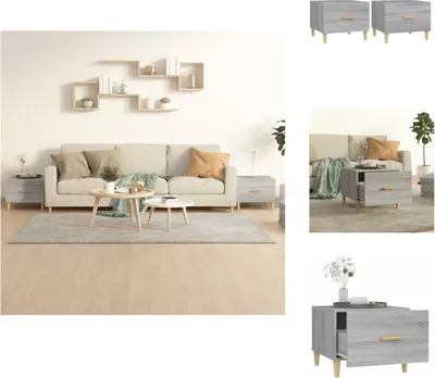 Produktbild von vidaXL Couchtische 2 Stk. Grau Sonoma 50x50x40 cm Holzwerkstoff -  Couchtische