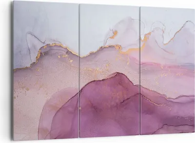 Produktbild von Bild auf Leinwand - Leinwandbild - 3 Teile - Marmor Pink Violett - 165x110cm - Wand Bild - Wanddeko - Wandbilder - Leinwanddruck - Bilder - Wanddekoration - Leinwand bilder - Wandbild - CE165x110-4668