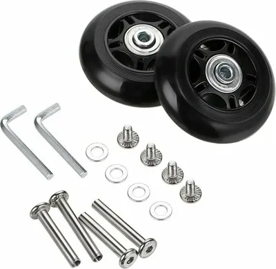 Obrázek produktu pro 2 kolečka Stück pro kufry Náhradní kolečka pro opravu ložisek pro zavazadla 7024mm, černá