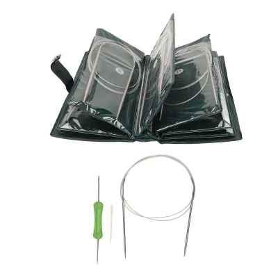 Produktbild von Rundstricknadel-Set, 11-teilig, Länge 120 cm, bequemer Griff, Stricknadeln für selbstgemachte Mützen, Schals, Handschuhe