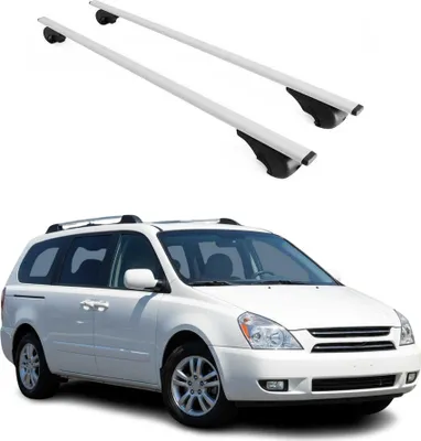 Image de Barres de toit Transversales pour Kia Carnival 2005-2014 Fer Argent