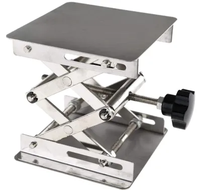 Produktbild von Laborstandards Verstellbar - Edelstahl - Scherenlift - Höhenverstellung - 150 mm - 3 kg Tragfähigkeit - Laborlift