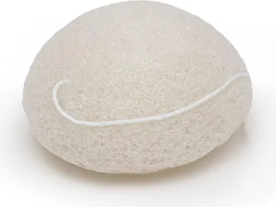 Produktbild von Intirilife Konjac Schwamm in Weiß - 6.5 cm Durchmesser - 4.5 cm Höhe - Gesichtsreinigung für unreine sensible Mischhaut Gesichtsschwamm Peeling