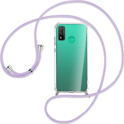 Produktbild von Handykette Backcover-Schutzhülle mit Band (Metall silberfarben) für Huawei P Smart 2020 - violett