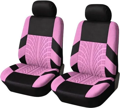 Productafbeelding van 2 Stuks Autostoelhoezen Set - Universele, Waterdichte, Antislip, Hoogwaardige Polyester, 3D Design, Padded, Roze voor Sedan, Van, Auto