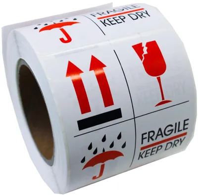 Produktbild von rillprint Hinweisetiketten "FRAGILE / KEEP DRY"