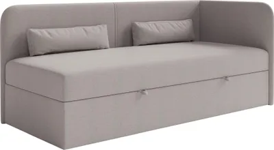 Obrázok produktu pre Selsey Calmmo - Posteľ pre mladých 90x200 s podnožou, šenilový poťah, čelo vpravo, tmavobéžová