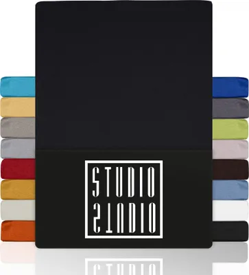 A black sheet is shown with a stack of colorful sheets behind it. The brand logo is displayed prominently on the black sheet.