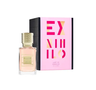 A perfume bottle and its box are displayed against a white background.