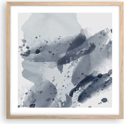 Produktbild von Gerahmtes Poster - Rahmen in heller Eiche - Abstraktion Blau Minimalismus - 50x50 cm - Wand Bild - Wanddeko - Wandbilder - Kunstposter - Wandposter - Bilderrahmen - Bilder - P2NAC50x50-4941