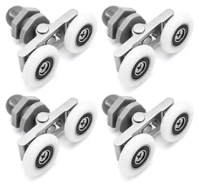 4 Duschrollen für Schiebetür, 19 mm, 25 mm, Nylon