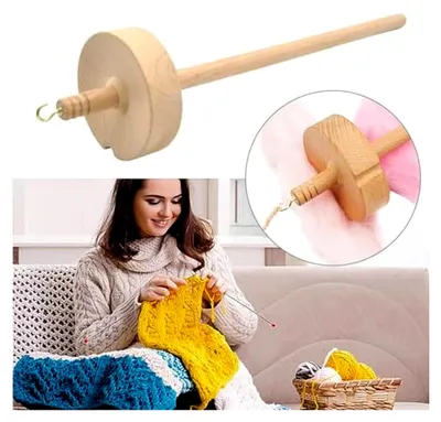 Produktbild von Quirl-Spindel – Handgefertigtes Holzwerkzeug für das Garnspinnen