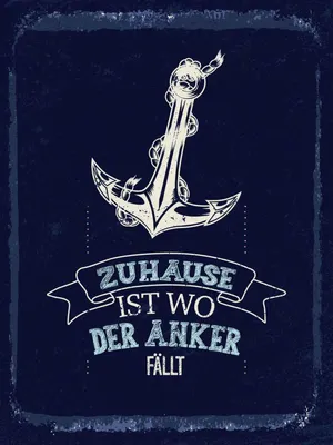 Produktbild von vianmo Holzschild 40x30 cm Zuhause ist wo der Anker fällt Spruch Zitat