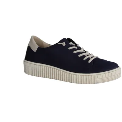 Zdjęcie produktu dla Gabor 43331-16 sneakersy damskie, skóra, niebieski/len, wyjmowana wkładka - sneakersy damskie, niebieski, skóra (softnubuk/dreamvelour)