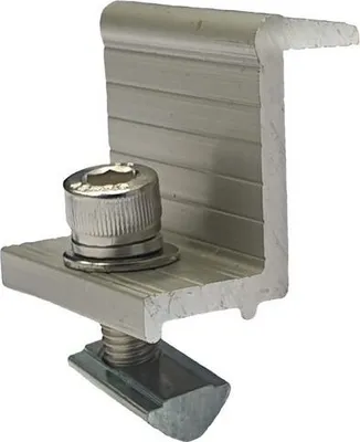 Produktbild von Endklemme 35 mm Aluminium silber eloxiert M8 Zylinderkopfschraube und Nutenstein