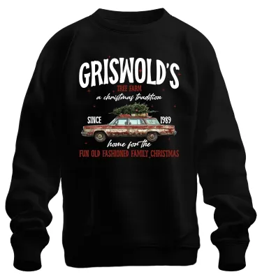 Obrázok produktu pre Griswolds Tree Farm Christmas Xmas Xmas Jumper Clark - Uni vianočný sveter, čierny, XXL