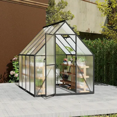 Immagine prodotto di Serra - Serra da giardino - Serra per coltivazione - Serra - Serra per ortaggi - Struttura in alluminio - 280x180x195 cm - Fondamenta da 6 cm